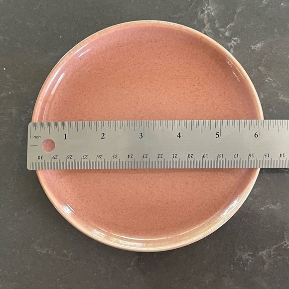 Russel Wright American Modern 6” Desserts Plates in Coral Peach (3) - Picture 3 of 5
